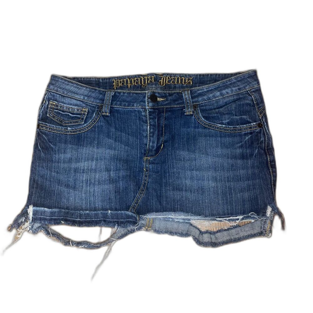 Y2K Mini Micro Denim Skirt Low Rise Blue Jean Skirt Whimsygoth Anime Edgy